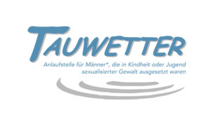 Logo: Tauwetter. Anlaufstelle für Männer*, die in Kindheit oder Jugend sexualisierter Gewalt ausgesetzt waren